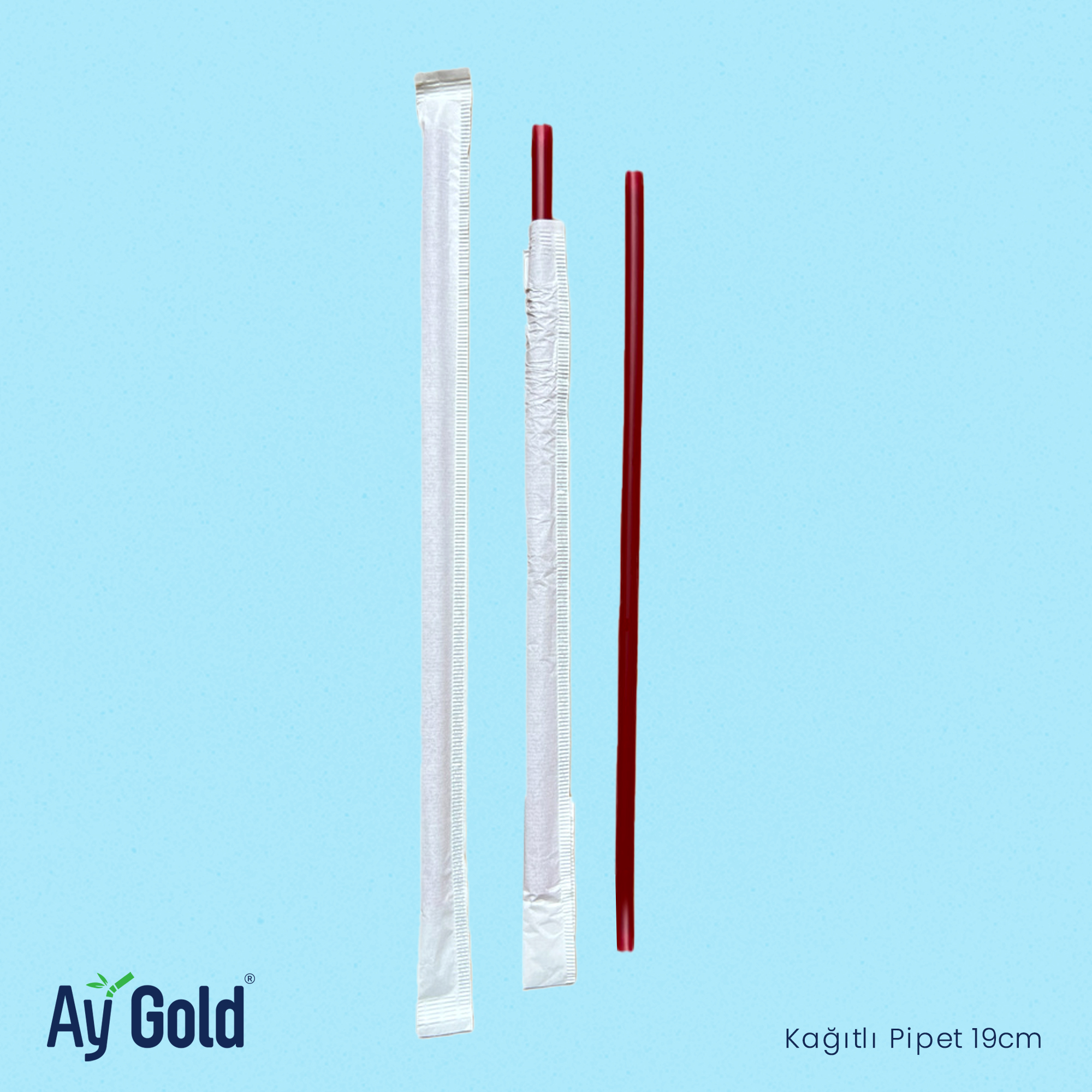 19 ve 22cm Kağıtlı Pipet